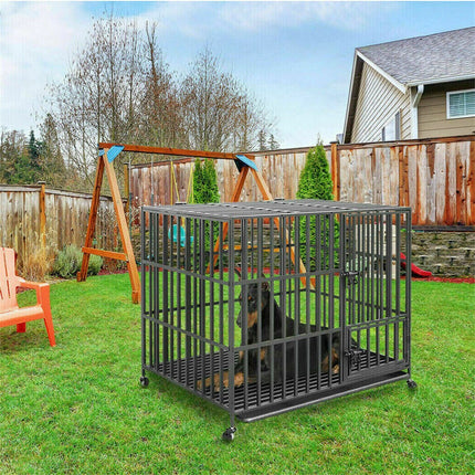 Heavy Duty Dog Cage with Lock & Bottom Tray.