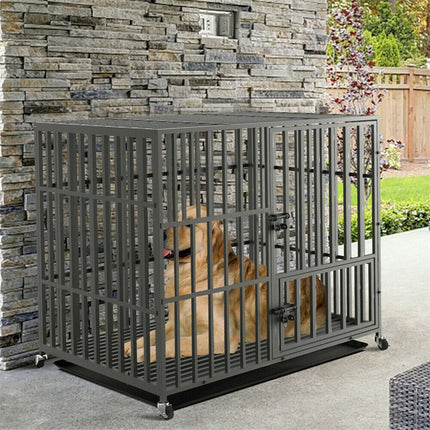 Heavy Duty Dog Cage with Lock & Bottom Tray.
