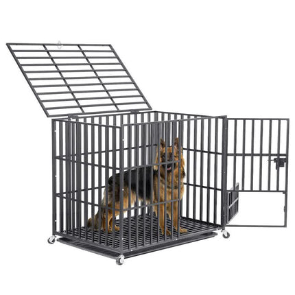 Heavy Duty Dog Cage with Lock & Bottom Tray XXL.