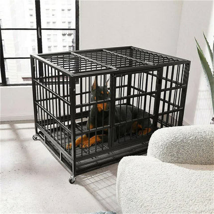 Heavy Duty Dog Cage with Lock & Bottom Tray XXL.