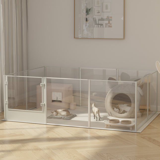 Versatile Sleek Thick Acrylic Pet Playpen Dog Puppies Run Kennel Rabbit Play Pen.