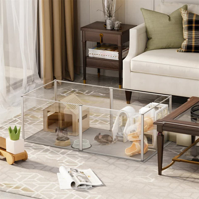 Large Acrylic Dog Playpen Fence Clear Pet Fertility Cage Fence Enclosure Playgroup.