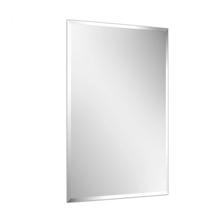 P&P Silver Rectangular Wall Mirror 60x80cm Beveled Frameless Glass for Elegant Interiors.