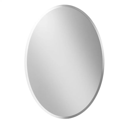 Beveled Edge Oval Wall Mirror, Frameless Decorative Glass Mirror for Bathroom, Living Room, Entryway, Hallway - 50x70cm.