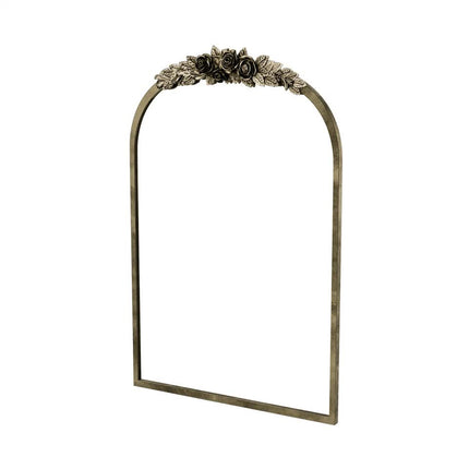 Antique Baroque Arched Wall Mirror Rose Edge Decorative Mirror Fireplace Entryway.