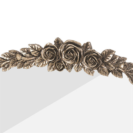 Antique Baroque Arched Wall Mirror Rose Edge Decorative Mirror Fireplace Entryway.
