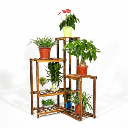 Premium Pine Wood 6-Tier Plant Stand.
