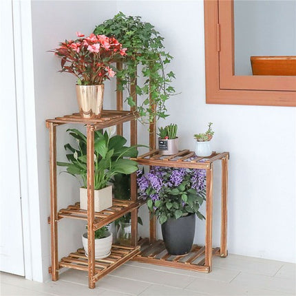 Premium Pine Wood 6-Tier Plant Stand.