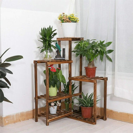 Premium Pine Wood 6-Tier Plant Stand.