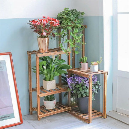 Premium Pine Wood 6-Tier Plant Stand.