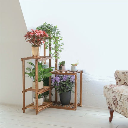 Premium Pine Wood 6-Tier Plant Stand.