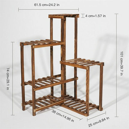 Premium Pine Wood 6-Tier Plant Stand.