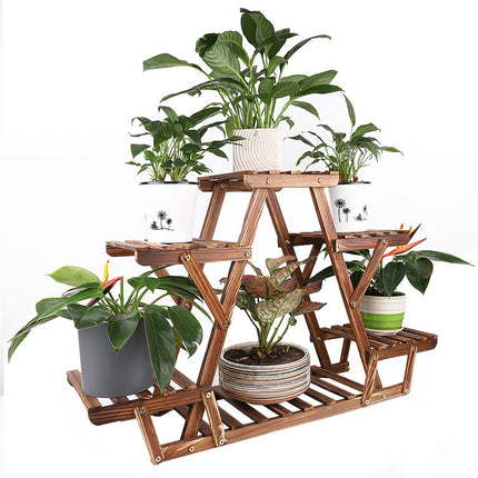 Upgraded Thick Wood Indoor Plant Stand with Flower Planter Shelves.