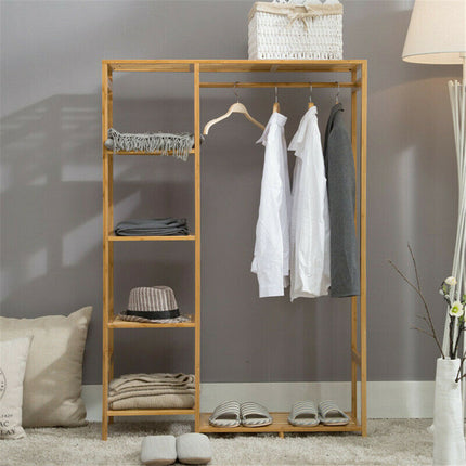 Open Wardrobe Clothes Rail Rack Hanging Garment Heavy Duty Organizer Coat Shelf.