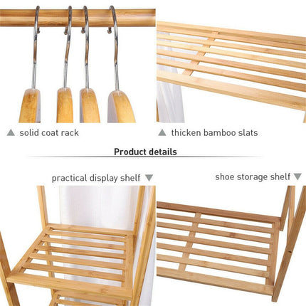 Open Wardrobe Clothes Rail Rack Hanging Garment Heavy Duty Organizer Coat Shelf.
