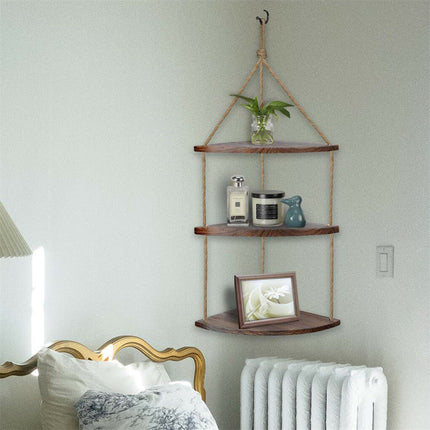 Bohemian Hanging Shelf Organizer 3 Tier Storage Rack.