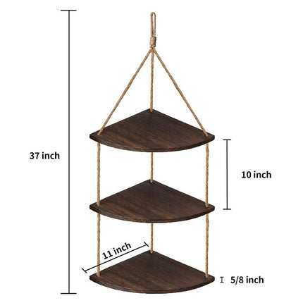 Bohemian Hanging Shelf Organizer 3 Tier Storage Rack.