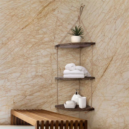 Bohemian Hanging Shelf Organizer 3 Tier Storage Rack.