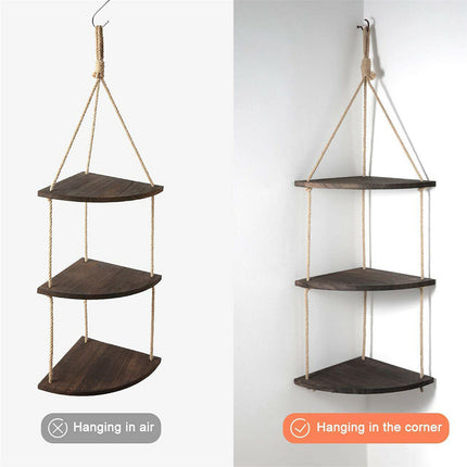 Bohemian Hanging Shelf Organizer 3 Tier Storage Rack.