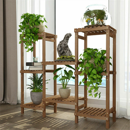 Detachable Diy Wood Plant Stand Pots Organizer Rack Multifunctional Shelf Decor.