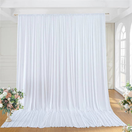 Large 3×3 m White Wedding Backdrop Curtains for Baby Shower and Birthday Decor.
