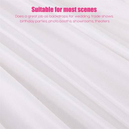 Large 3×3 m White Wedding Backdrop Curtains for Baby Shower and Birthday Decor.