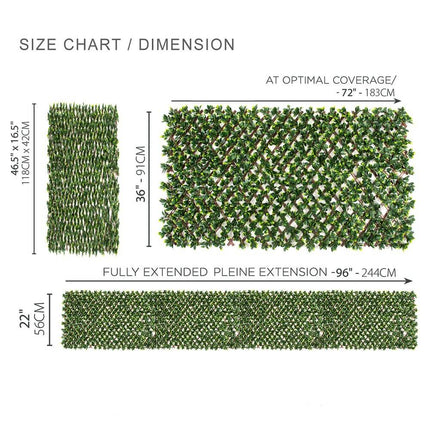 Jasmine Artificial Hedge Extendable Trellis / Screen 2 Meter By 1 Meter UV Resistant (PVC).