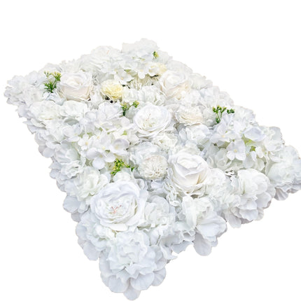 Artificial Flower Wall Backdrop Panel 40cm X 60cm Mixed Whites.