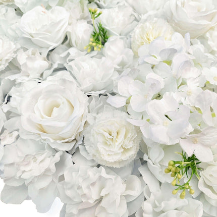 Artificial Flower Wall Backdrop Panel 40cm X 60cm Mixed Whites.