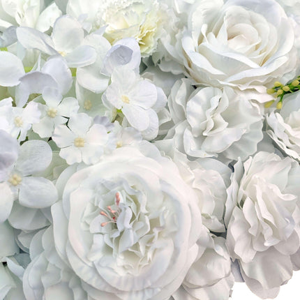 Artificial Flower Wall Backdrop Panel 40cm X 60cm Mixed Whites.