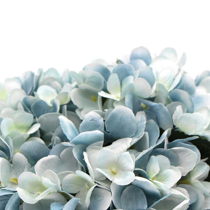 Premium Faux Hydrangea With Glass Vase (Artificial Flowering Blue Hydrangea) 23cm.