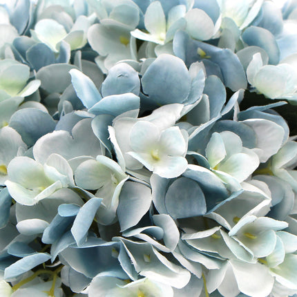Premium Faux Hydrangea With Glass Vase (Artificial Flowering Blue Hydrangea) 23cm.