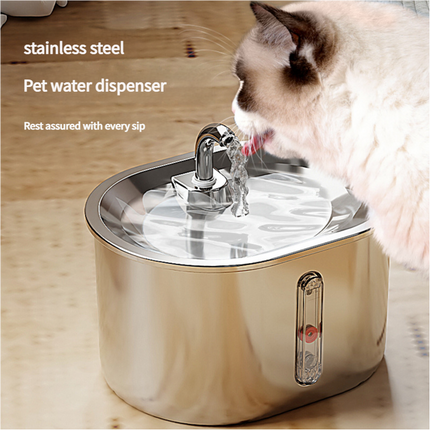 Beginner Package Stainless Steel Pet Water Fountain with Faucet Flow and USB Interface.