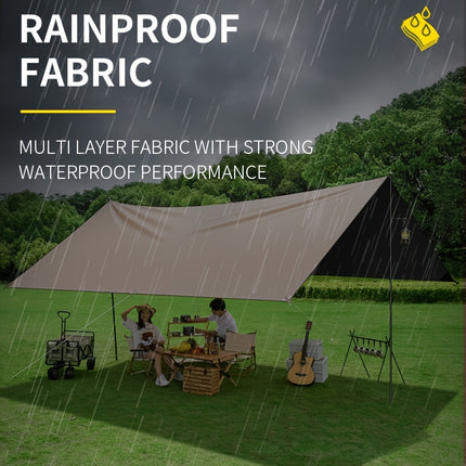 Outdoor camping square sky curtain, black glue sky curtain, sun and rain protection.