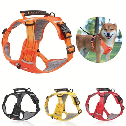 Reflective Dog Harness with Leash, No-Pull Vest Harness for Dogs, Adjustable Dog Vest with Handle, Walking Training Pet Harness L size.