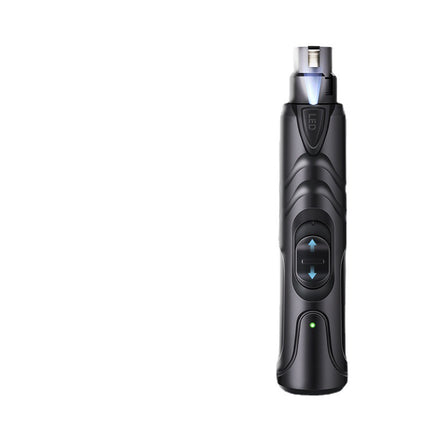 Dual-Speed Pet Nail Grinder with LED Light, USB Rechargeable, 5000-7500 RPM for Safe and Painless Grooming.