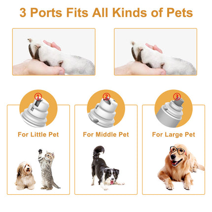 Rechargeable Pet Nail Grinder with Quiet Motor and LED Lights- USB Charging, Two-Speed Settings.
