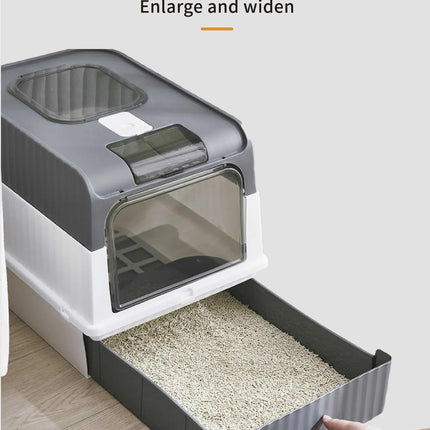Automatic UV Sterilizing Cat Litter Box -Enclosed Design, Odor Control, and UV Germicidal Technology.