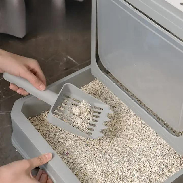 Top-Entry Cat Litter Box with Drawer-Enclosed Design, Easy Clean, Odor Control, Anti-Tracking Lid Pink.