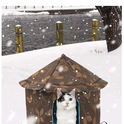 Outdoor Waterproof Cat House - Insulated, Weatherproof, Warm Shelter for Cats, Ideal for Winter Protection, Size: S 35*40cm.