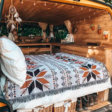 2pcs pack set 180*340cm Bohemian Picnic Blanket, Waterproof Camping Blanket, Outdoor Rug for Camping, Picnic, Beach.