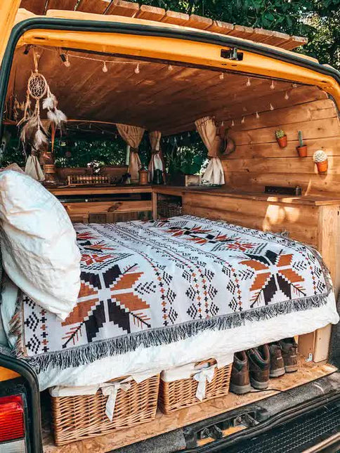 2pcs pack set 180*340cm Bohemian Picnic Blanket, Waterproof Camping Blanket, Outdoor Rug for Camping, Picnic, Beach.