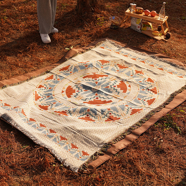 2pcs pack set 180*300cm Bohemian Picnic Blanket, Waterproof Camping Blanket, Outdoor Rug for Camping, Picnic, Beach.