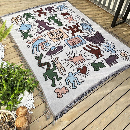 2pcs pack set 180*230cm Bohemian Picnic Blanket, Waterproof Camping Blanket, Outdoor Rug for Camping, Picnic, Beach.