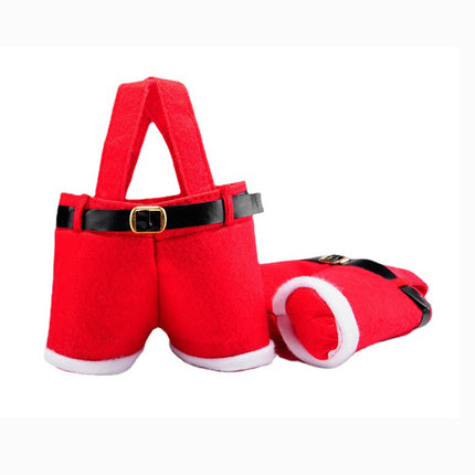 6pcs Big one Christmas Decoration Supplies, Christmas Pants, Gift Bags, Small Pants Candy Bags, Tote Bags, Wine Bottle Sets, Coke Bags.