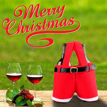 6pcs Big one Christmas Decoration Supplies, Christmas Pants, Gift Bags, Small Pants Candy Bags, Tote Bags, Wine Bottle Sets, Coke Bags.