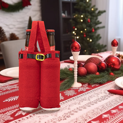 6pcs Big one Christmas Decoration Supplies, Christmas Pants, Gift Bags, Small Pants Candy Bags, Tote Bags, Wine Bottle Sets, Coke Bags.