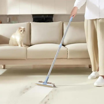 Pet Hair Removal Tool Set - Multi-Purpose Sweeper with Scraper and Handheld Fur Remover  Grey.