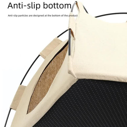Outdoor Cat House,Pet Tent -Windproof and Dustproof Shelter for Small Pets, Apricot, Size: M  40*40*37cm.