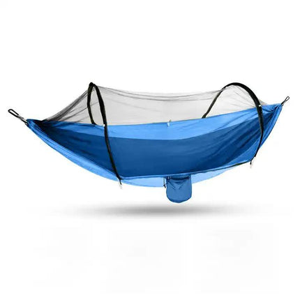 Outdoor Camping Hammock with Mosquito Net - 240x100cm Lightweight Portable Hammock Single Blue.